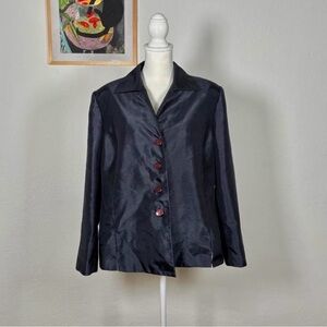 Navy Blue Satin Sheen Blazer